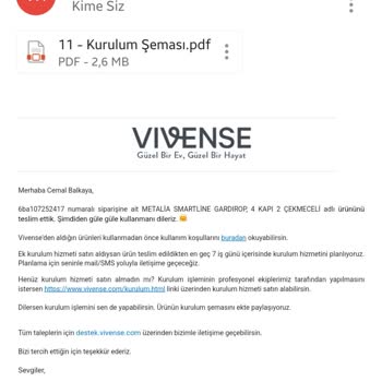 Vivense'den Alınan Gardırop Teslim Edilmedi Ve Ücret İadesi Yapılmadı