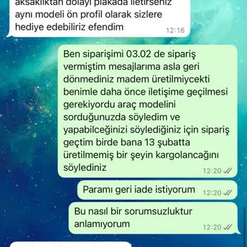 Sipariş Verilen Araba Modeli Hakkında Bilgi Alamama Ve Üretim Sorunu