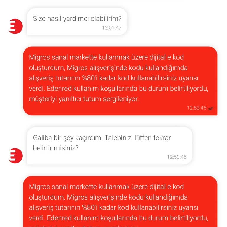 Edenred Kart Kullanımında Yanıltıcı Koşullar