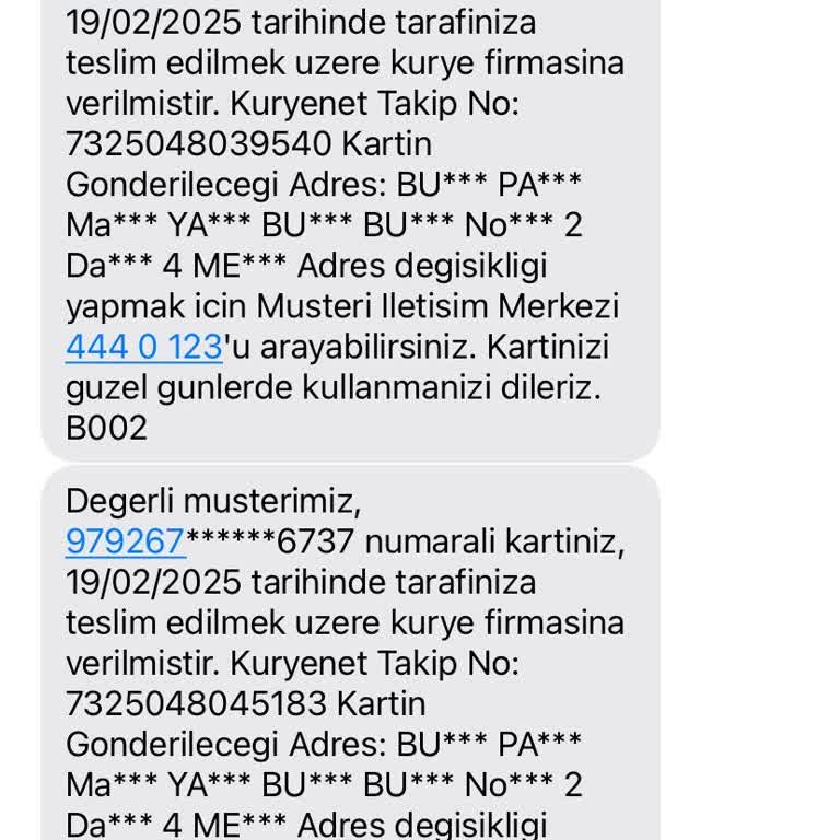 Teslim Edilmeyen Kartlar Ve Ulaşılamayan Müşteri Hizmetleri
