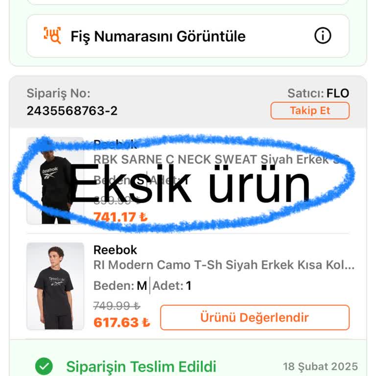 Eksik Gelen Ürün Ve Yetersiz Müşteri Hizmeti