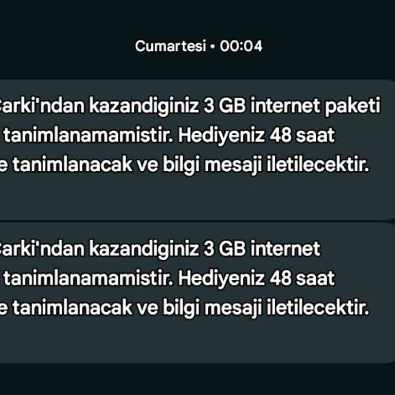 Hediye İnternet GB'ları Neden Yüklenmedi?