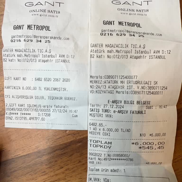 Gant Hediye Kartı Sorunu Çözülmüyor