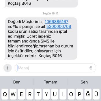 Stok Hatası Nedeniyle İptal Edilen Gardırop Siparişi