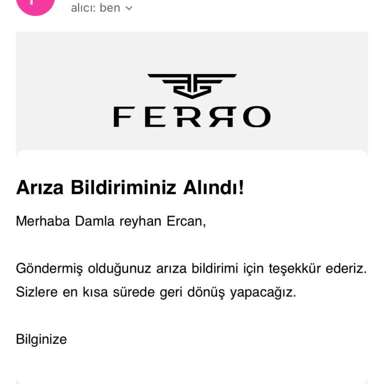 Ferro&Toms Saat Değişim Talebine Yanıt Alamıyorum