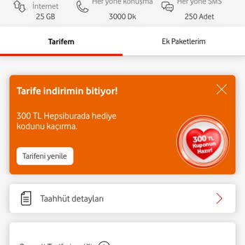 Vodafone Taahhüt Yenileme Ve Uygunsuz Paketler