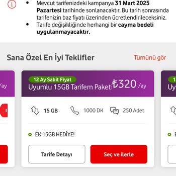 Vodafone Taahhüt Yenileme Ve Uygunsuz Paketler
