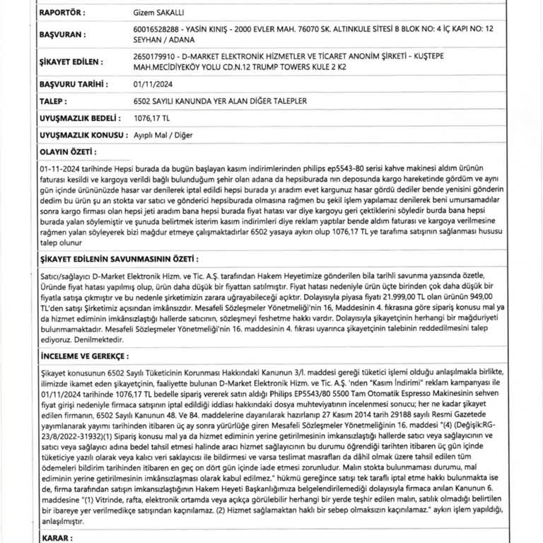 Hepsiburada'nın THH Kararını Yok Sayması