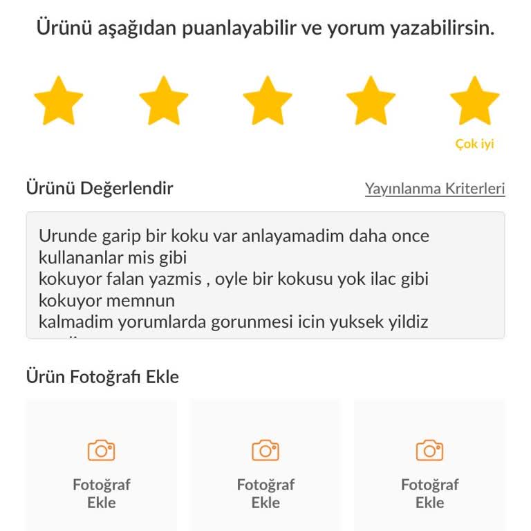 Trendyol'dan Aldığım Üründe Koku Sorunu