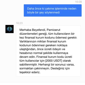 Pamioerut Kripto Sitesinde Para Çekme Sorunu