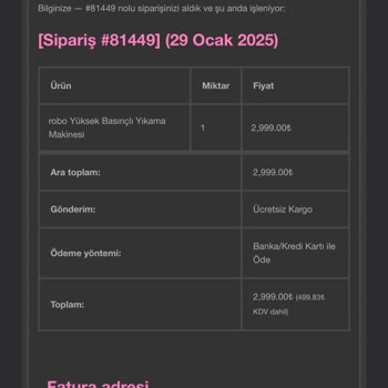 Robo Türkiye'den Beklenen Sipariş Ve Müşteri Hizmetleri Sorunu