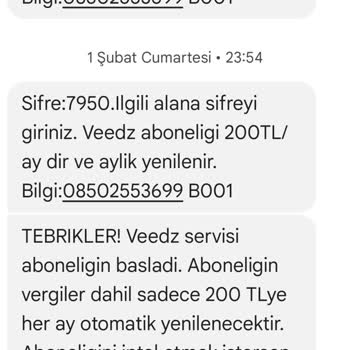 İzinsiz Başlatılan Veedz Aboneliği Ve Para İadesi Talebi