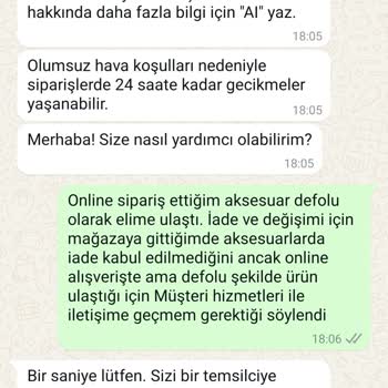 Hasarlı Ürün Ve Müşteri Hizmetleri Çalışma Saatleri Sorunu