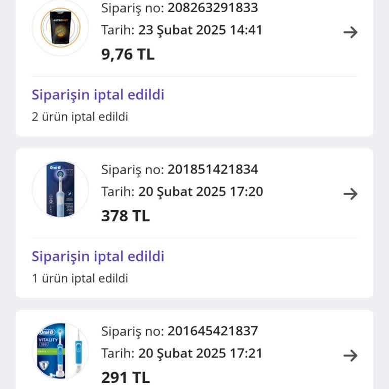 Haberim Olmadan İptal Edilen Siparişler Ve Yetersiz Müşteri Hizmeti
