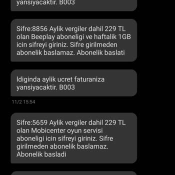 İzinsiz Mobil Ödeme Ve İçerik Servisi Üyelikleri