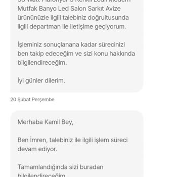 Garanti Kapsamındaki Avize İçin Yetersiz Çözüm