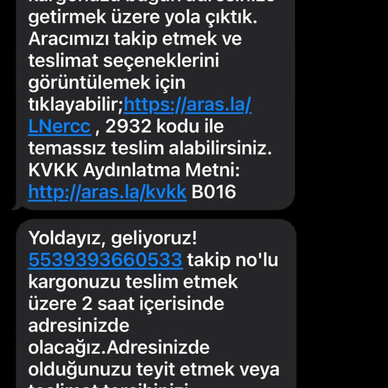 Aras Kargo'nun Yanıltıcı Teslimat Mesajı