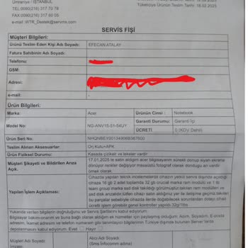 Acer Notebook İade Sürecinde Yaşanan Sorunlar Ve Hepsiburada'nın Yetersizliği