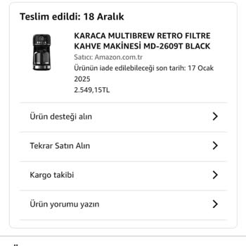 Karaca Kahve Makinesi İçin Demlik Sorunu