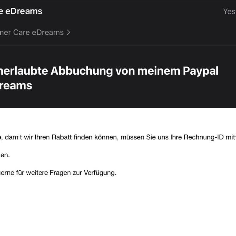 Unberechtigte Abbuchung Von 119,99€ Durch EDreams