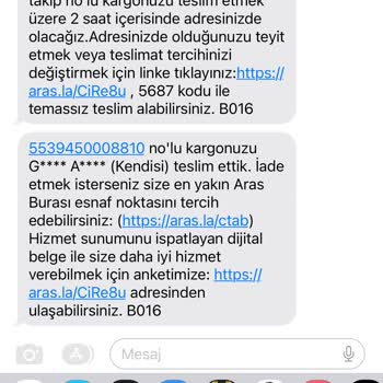 Teslim Edilmeyen Siparişe Teslim Edildi Mesajı