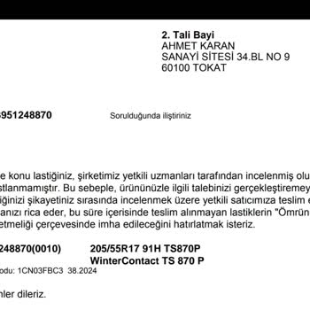 Lastik Üretim Hatası: Güvenlik Tehlikesi