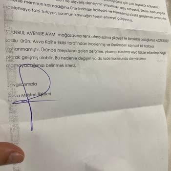 Renk Atması Ve Müşteri Hizmetleri Hayal Kırıklığı