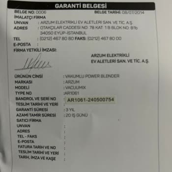 Arzum AR1061 Vacuumix: Bozuk Ürün Ve Yetersiz Müşteri Hizmeti