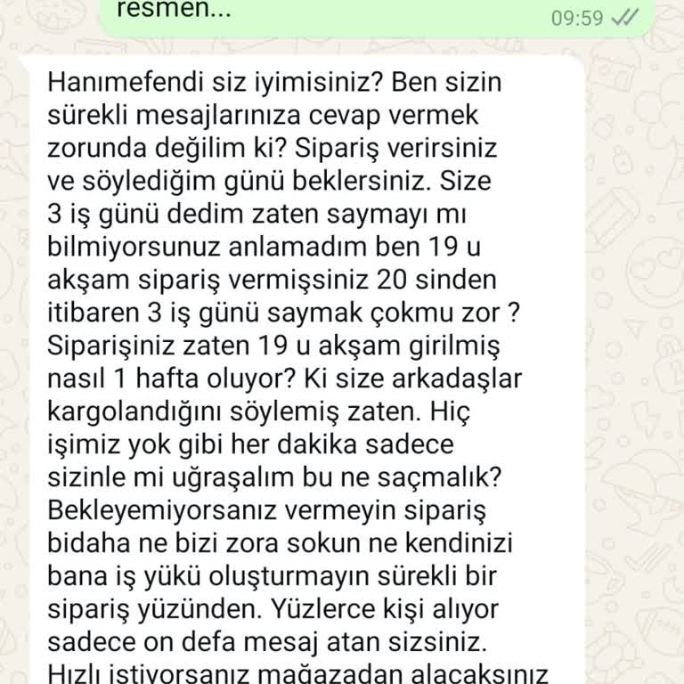 Sidelya Collection'da Kargo Ve İletişim Sorunları