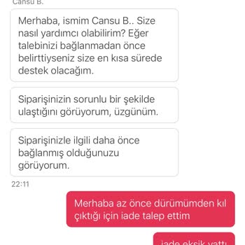 Yemek Sepeti'nde Saç Çıkması Ve Eksik İade Sorunu
