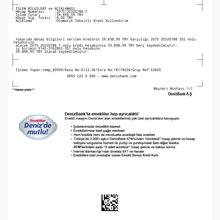 Görünmeyen Sipariş, Çekilen Kredi!