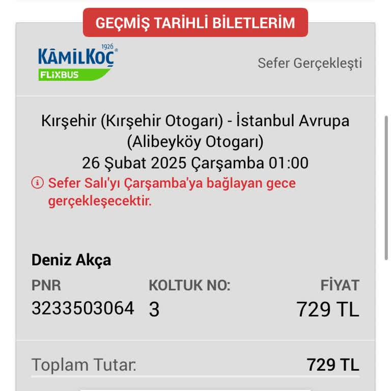 İptal Edilen Kamil Koç Seferi İçin Bildirim Eksikliği