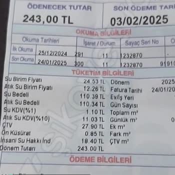 İstanbul Büyükşehir Belediyesi Su Faturası Yüksek Geldi