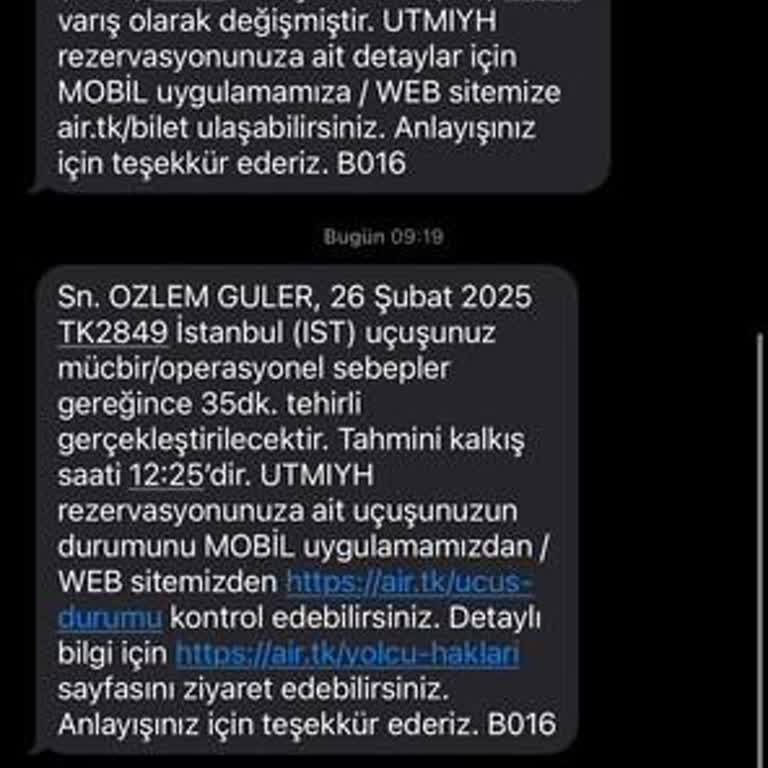 Uçuş İptali Sonrası Bilgilendirme Eksikliği