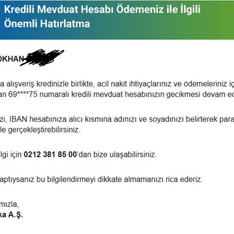 Fibabanka'dan Yanlış Borç Bildirimi