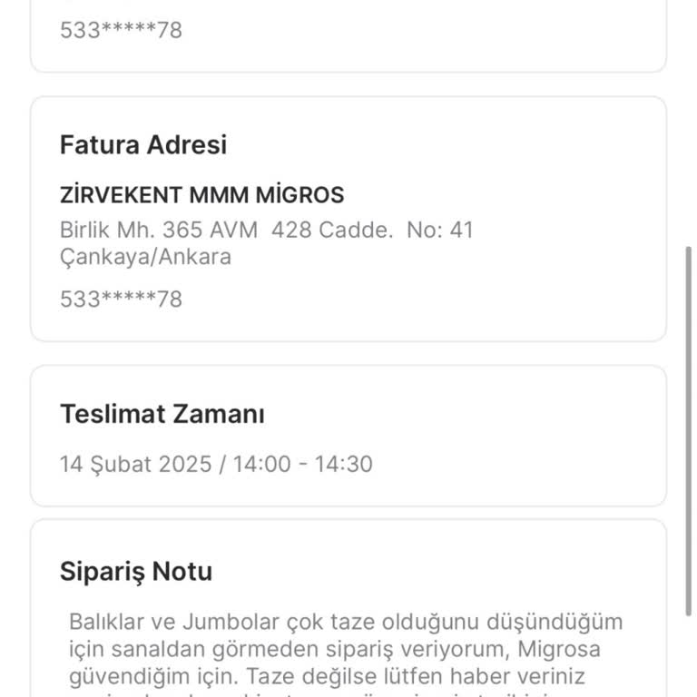 Migros Sanal Sipariş: Temizlik Talebine Yanıt Yok