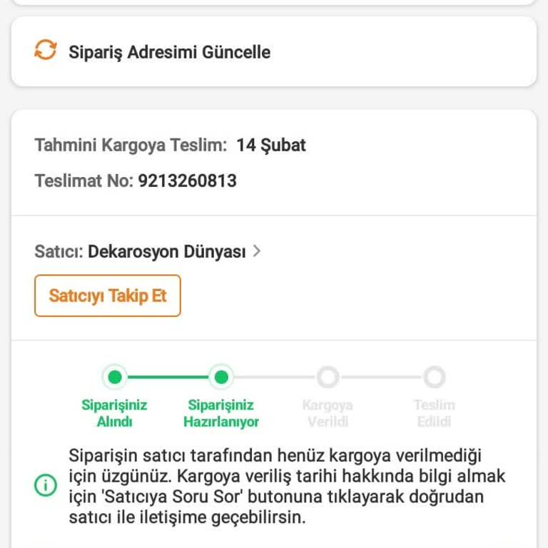 Trendyol Siparişim Kargoya Verilmiyor!