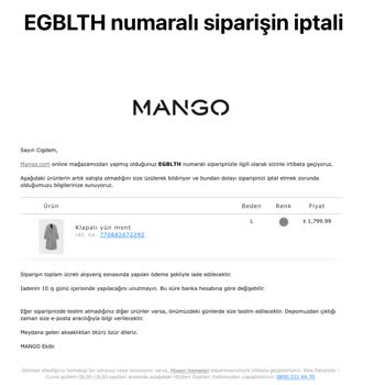 Mango Online Alışverişte Stok Hatası Ve Mağduriyet