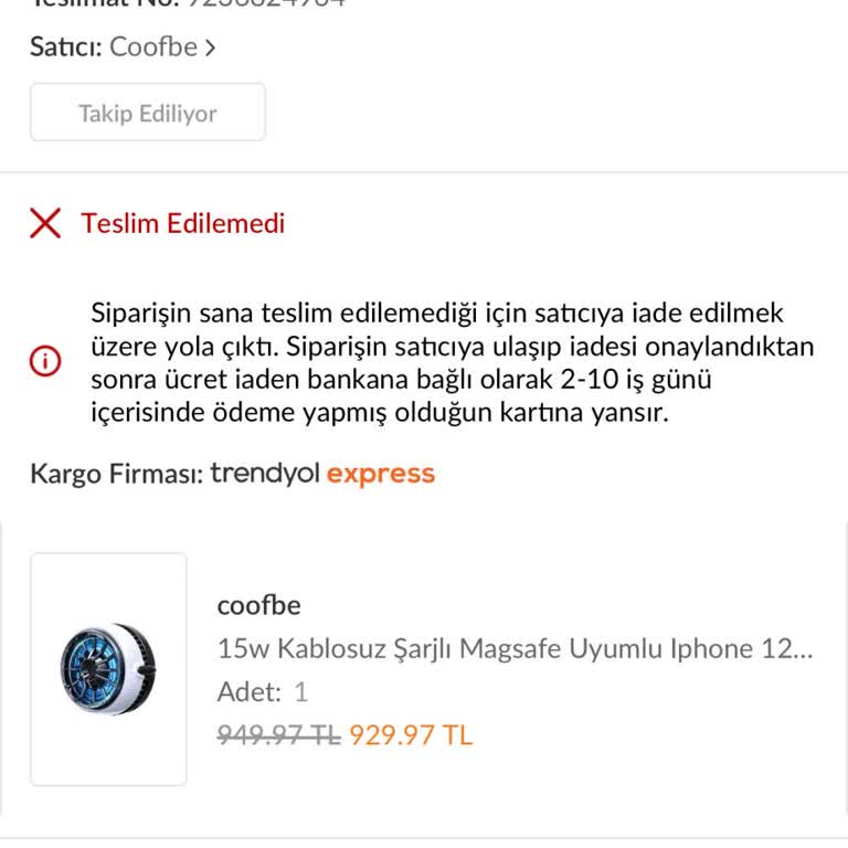 Kargoyu Kapıma Getirmeyen Hizmet