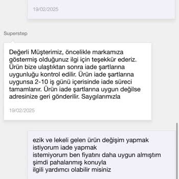 Ezik Ve Lekeli Ürün İçin Değişim Talebi
