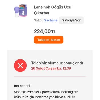 Hepsiburada Eksik ve Kullanılmış Ürünle Mağduriyet Yaşadım