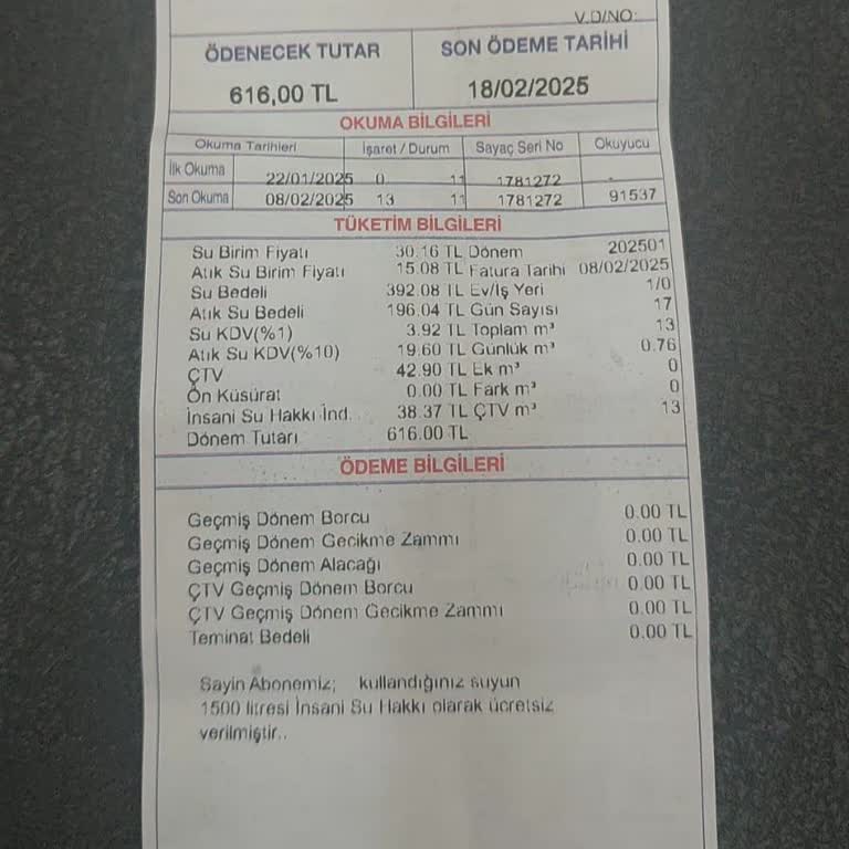 Yüksek Su Faturası Şikayeti