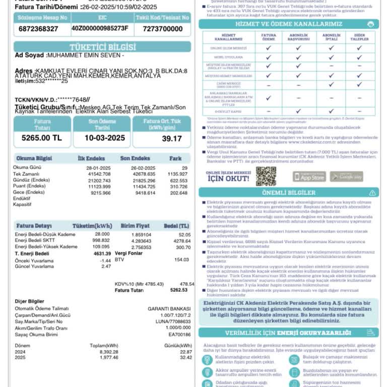 Elektrik Faturasında Şok Artış: 5265 TL'lik Sürpriz