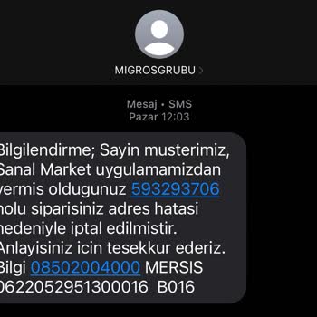 Migros'un Adres Hatası Nedeniyle Sipariş İletiminde Yaşanan Sorun