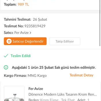 Teslim Edilmeyen Sipariş Ve Olası Kırık Ürün Endişesi