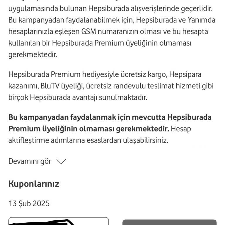Hepsiburada Premium Üyeliği Sorunu