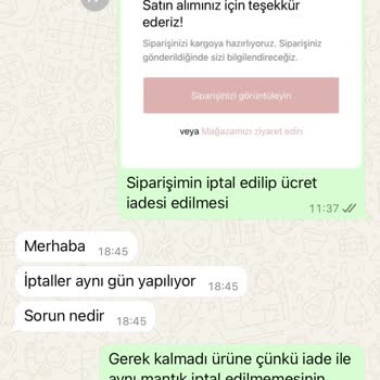 Sipariş İptalinde İletişim Sorunu Ve Para İadesi Engeli
