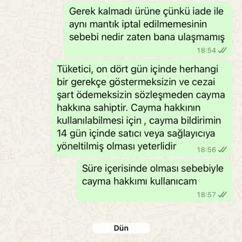 Sipariş İptalinde İletişim Sorunu Ve Para İadesi Engeli