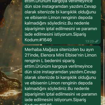 İptal Edilen Siparişin İadesi İçin Cevap Bekliyorum!