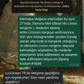İptal Edilen Siparişin İadesi İçin Cevap Bekliyorum!